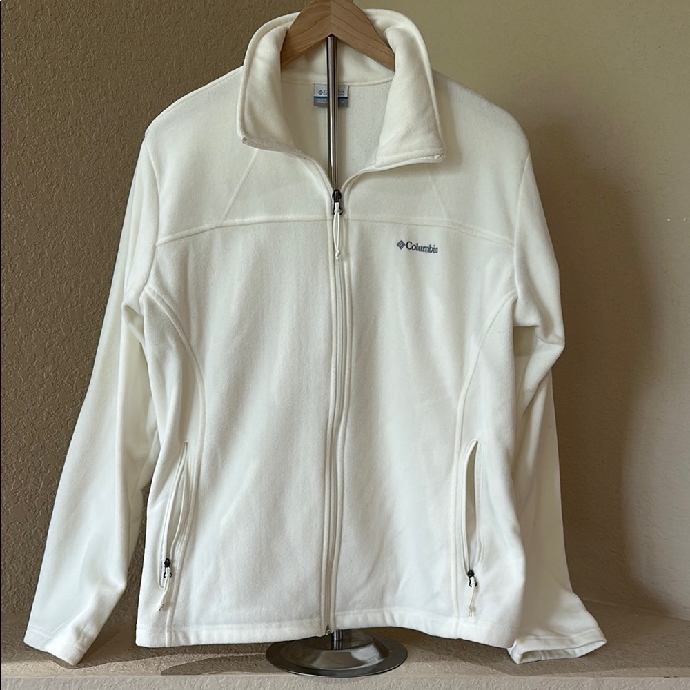 Columbia White Full-Zip Fleece Jacket - Women's Size XL